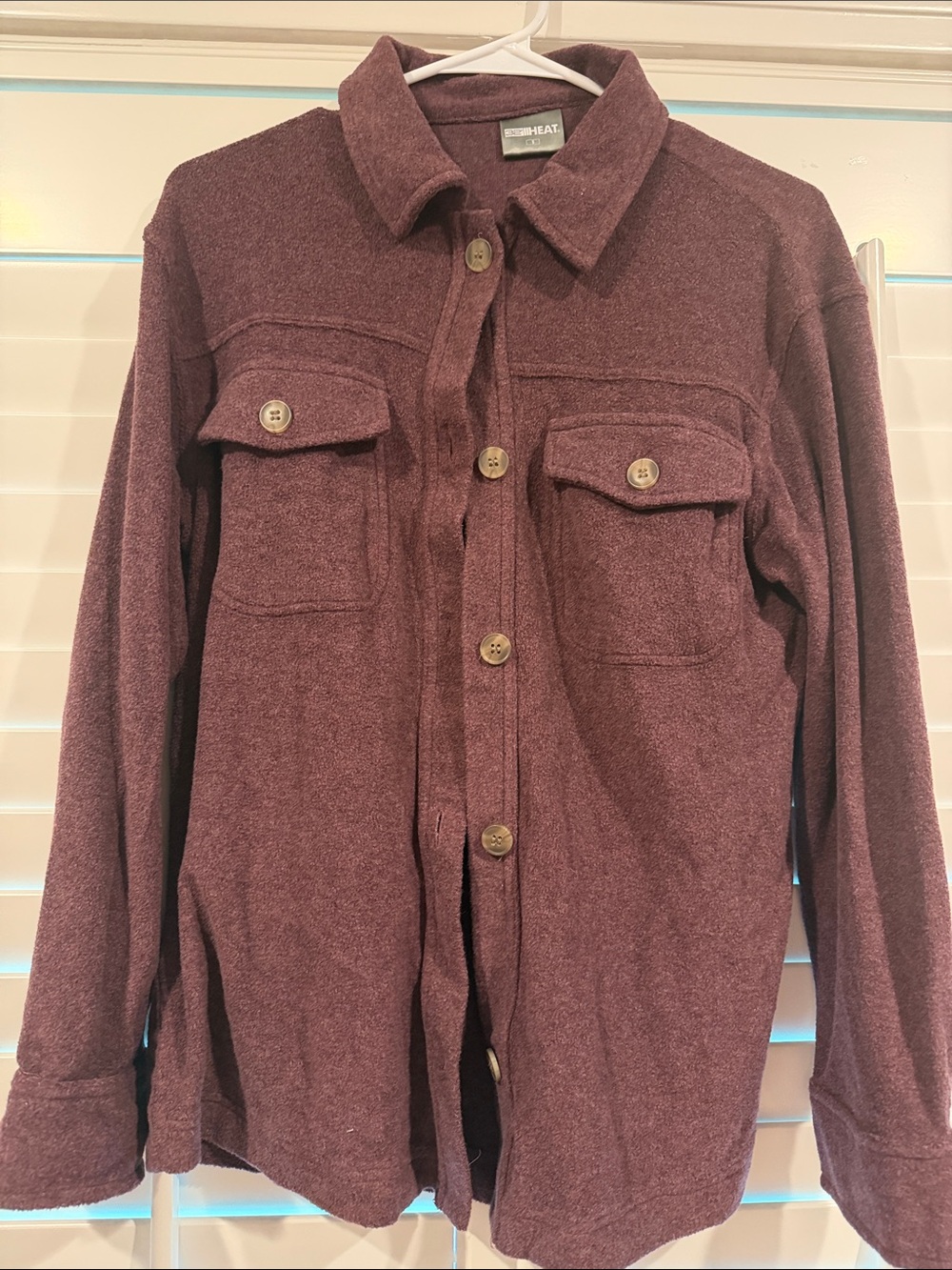 Amazon Women's Button-Front Burgundy Shacket - Never worn